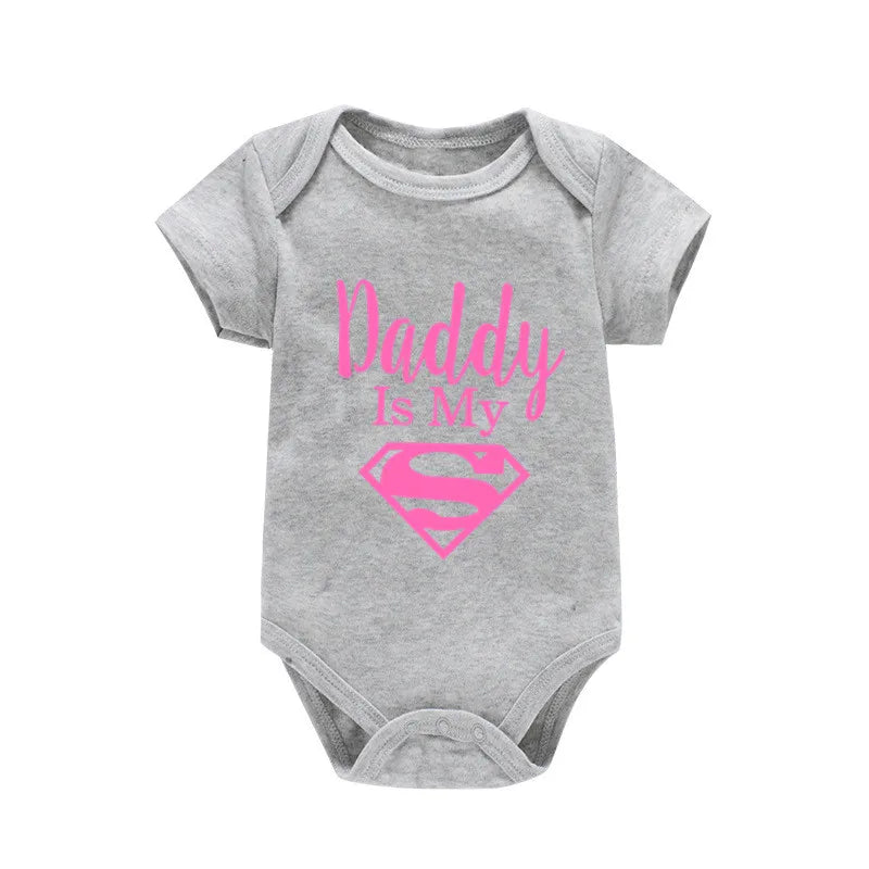 Body bébé "Daddy Is My Hero" imprimé doré - Barboteuse amusante pour nouveau-né fille et garçon