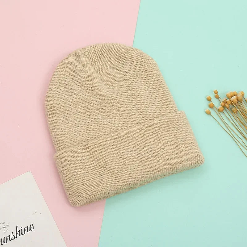 Bonnets Famille Assortis - Papa Maman Enfant Bébé - Coton Tricoté Doux - Couleurs Pastel