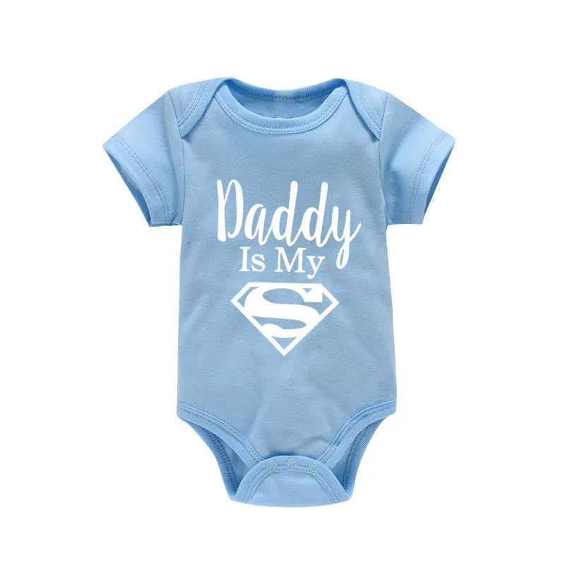 Body bébé "Daddy Is My Hero" imprimé doré - Barboteuse amusante pour nouveau-né fille et garçon