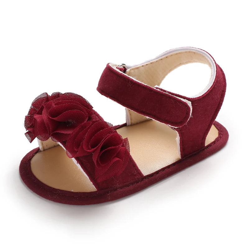 Sandales bébé fille semelles souples - Chaussures d'été plates pour nouveau-né et premiers pas - Plage et cérémonie