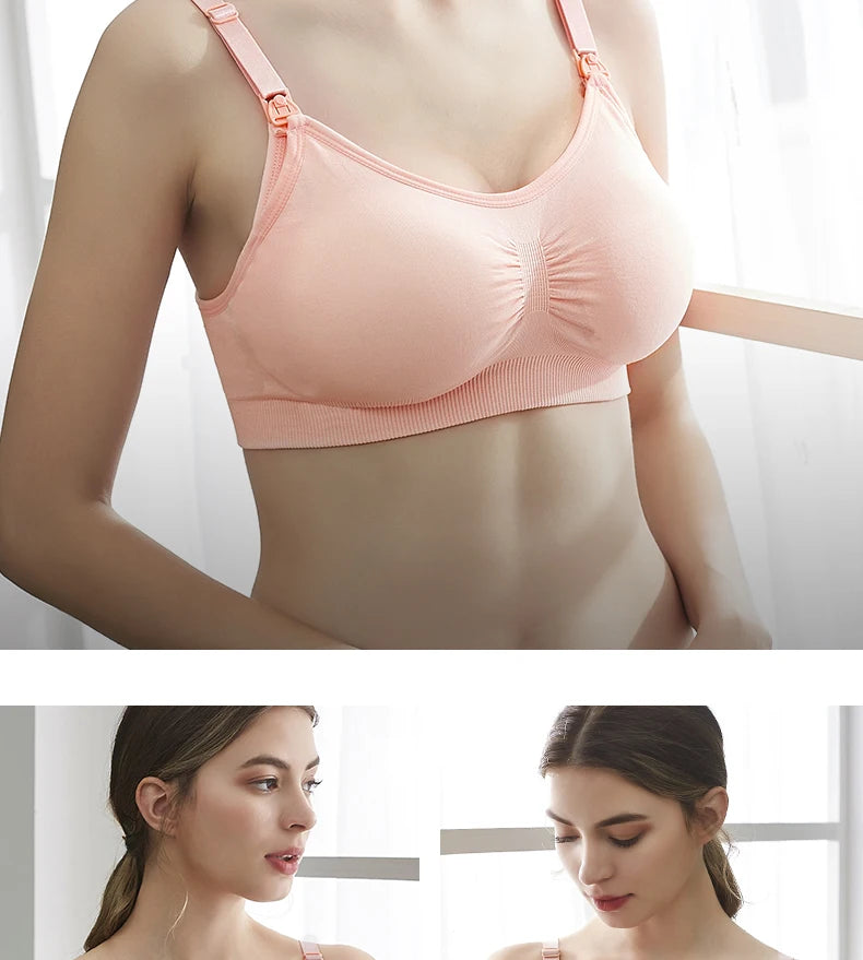Soutien-gorge d'allaitement respirant sans couture - Soutien-gorge de maternité grande taille avec maintien