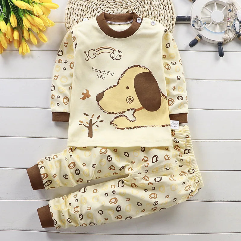 Ensemble Pyjama Enfant en Coton - Automne Hiver - Fille et Garçon - Sous-vêtements Chauds