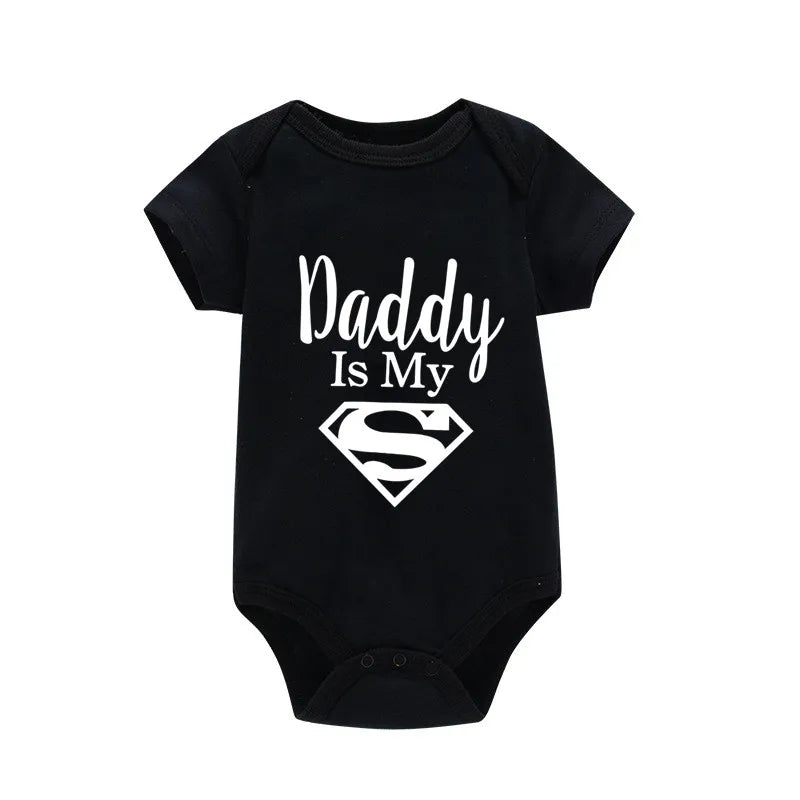 Body bébé "Daddy Is My Hero" imprimé doré - Barboteuse amusante pour nouveau-né fille et garçon