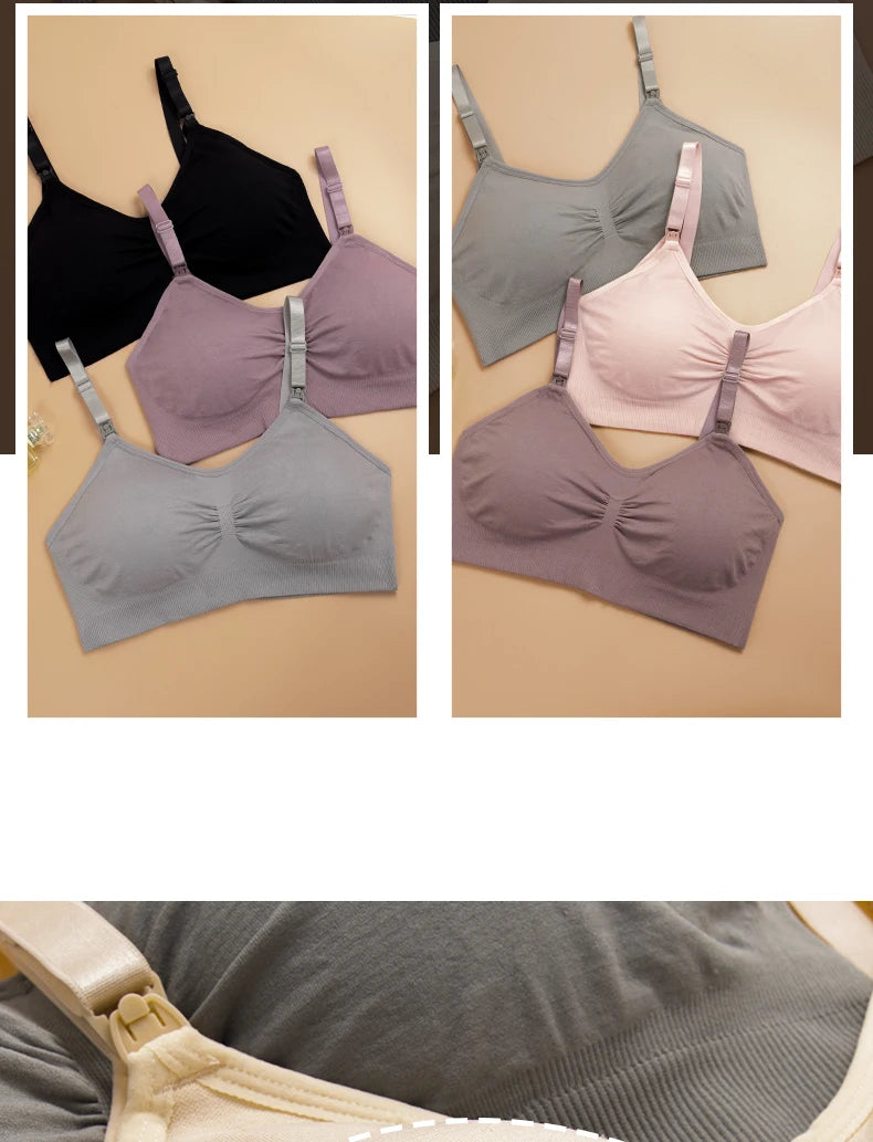 Soutien-gorge d'allaitement respirant sans couture - Soutien-gorge de maternité grande taille avec maintien