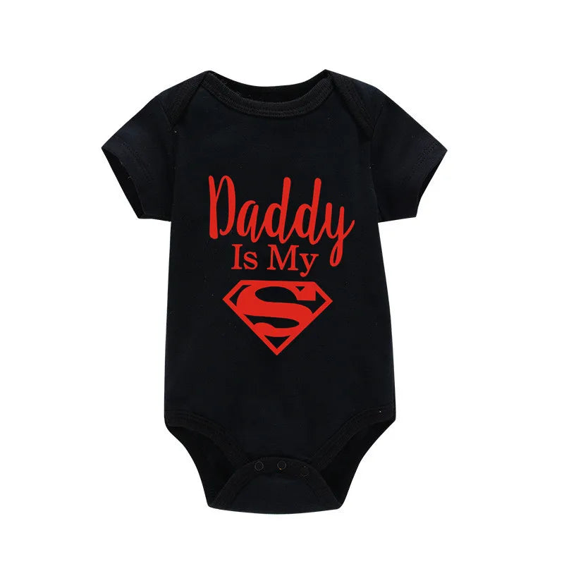 Body bébé "Daddy Is My Hero" imprimé doré - Barboteuse amusante pour nouveau-né fille et garçon