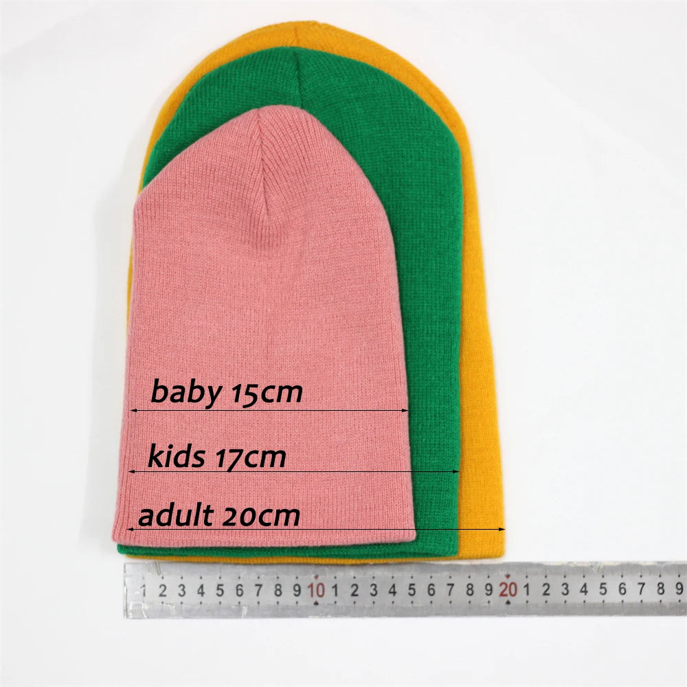 Bonnets Famille Assortis - Papa Maman Enfant Bébé - Coton Tricoté Doux - Couleurs Pastel