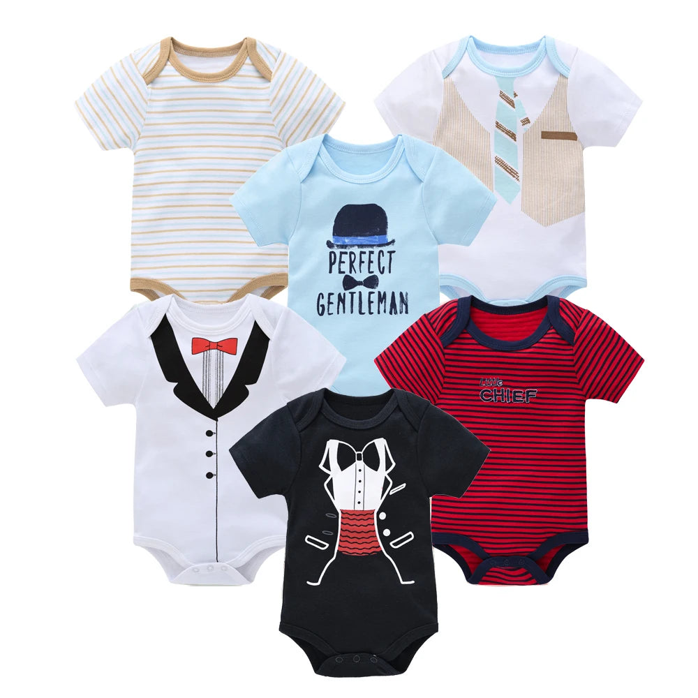 Bodies bébé fille lot de 3 ou 6 pièces - Vêtements d'été en coton manches courtes pour nouveau-nés 0-3 mois