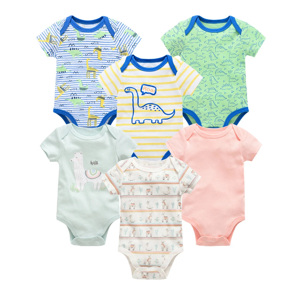 Bodies bébé fille lot de 3 ou 6 pièces - Vêtements d'été en coton manches courtes pour nouveau-nés 0-3 mois