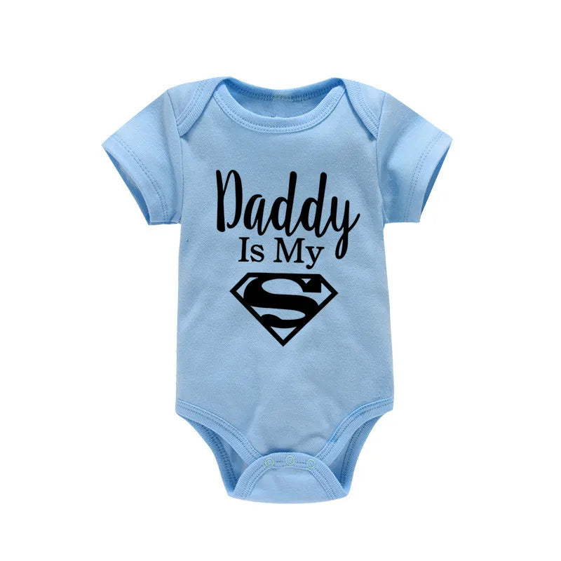 Body bébé "Daddy Is My Hero" imprimé doré - Barboteuse amusante pour nouveau-né fille et garçon