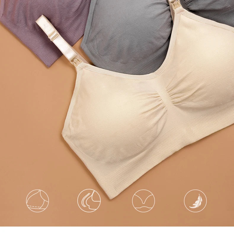 Soutien-gorge d'allaitement respirant sans couture - Soutien-gorge de maternité grande taille avec maintien