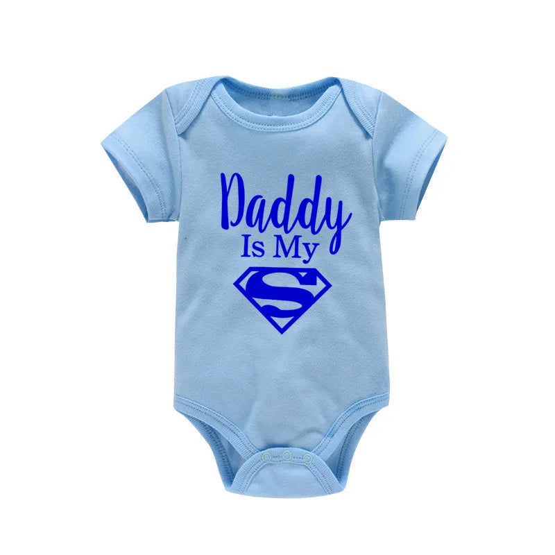 Body bébé "Daddy Is My Hero" imprimé doré - Barboteuse amusante pour nouveau-né fille et garçon