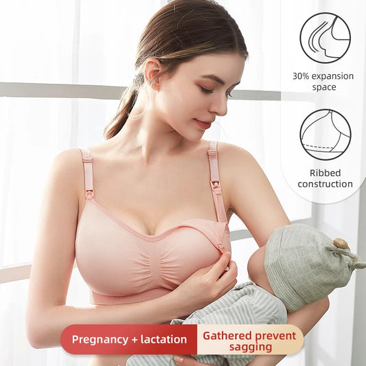 Soutien-gorge d'allaitement respirant sans couture - Soutien-gorge de maternité grande taille avec maintien