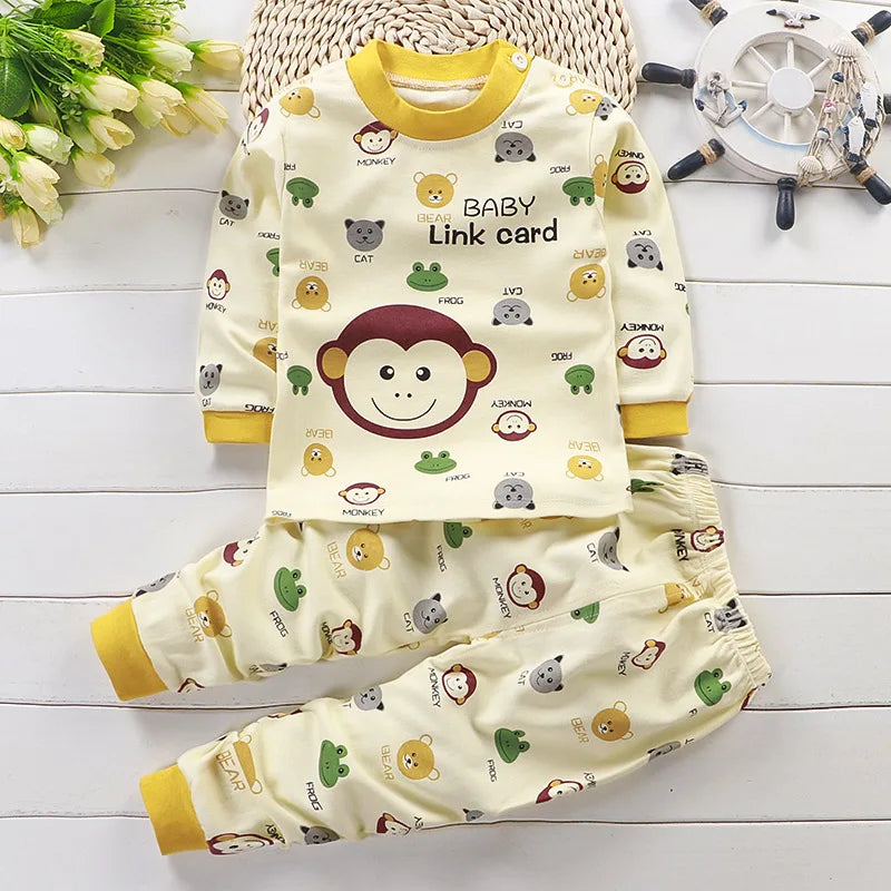 Ensemble Pyjama Enfant en Coton - Automne Hiver - Fille et Garçon - Sous-vêtements Chauds