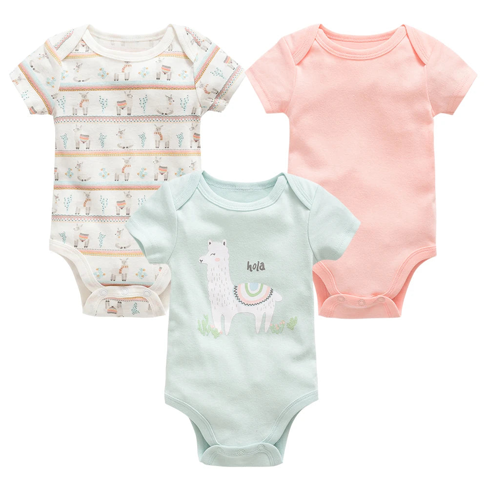 Bodies bébé fille lot de 3 ou 6 pièces - Vêtements d'été en coton manches courtes pour nouveau-nés 0-3 mois