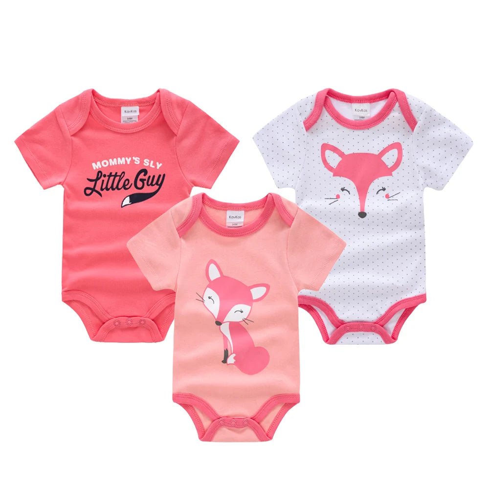 Bodies bébé fille lot de 3 ou 6 pièces - Vêtements d'été en coton manches courtes pour nouveau-nés 0-3 mois
