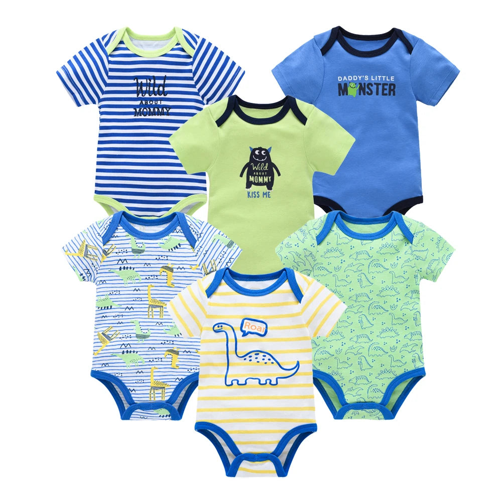 Bodies bébé fille lot de 3 ou 6 pièces - Vêtements d'été en coton manches courtes pour nouveau-nés 0-3 mois