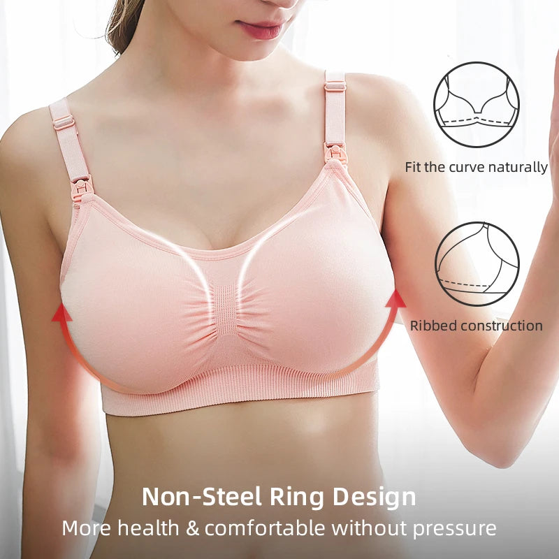 Soutien-gorge d'allaitement respirant sans couture - Soutien-gorge de maternité grande taille avec maintien