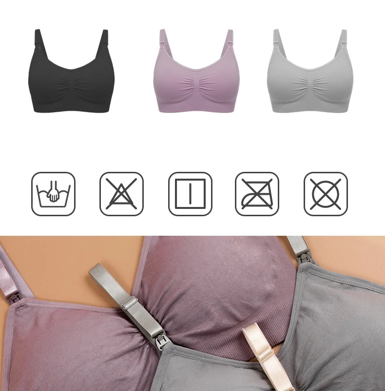 Soutien-gorge d'allaitement respirant sans couture - Soutien-gorge de maternité grande taille avec maintien