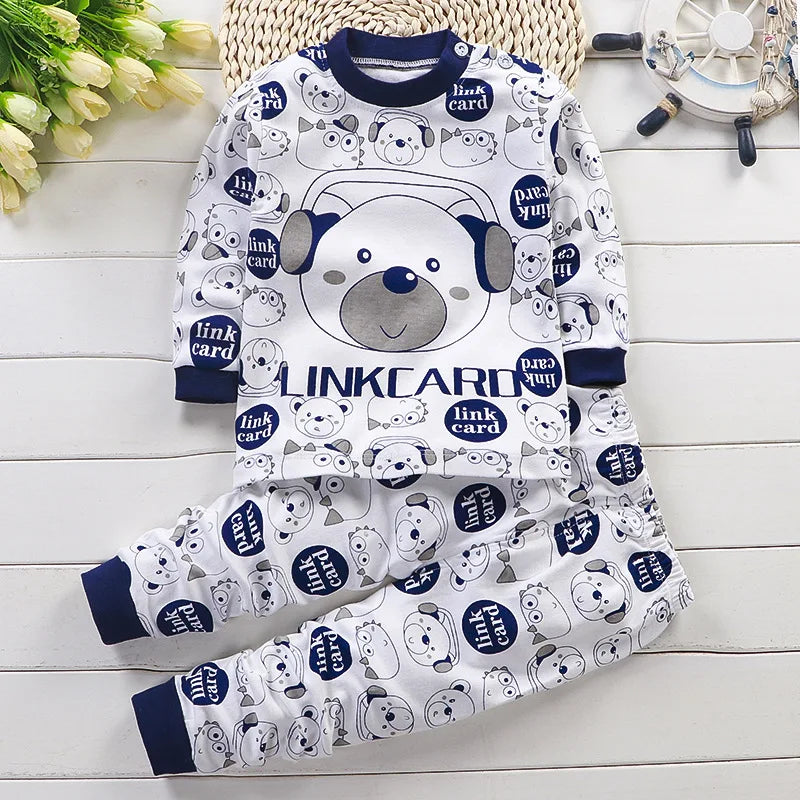 Ensemble Pyjama Enfant en Coton - Automne Hiver - Fille et Garçon - Sous-vêtements Chauds