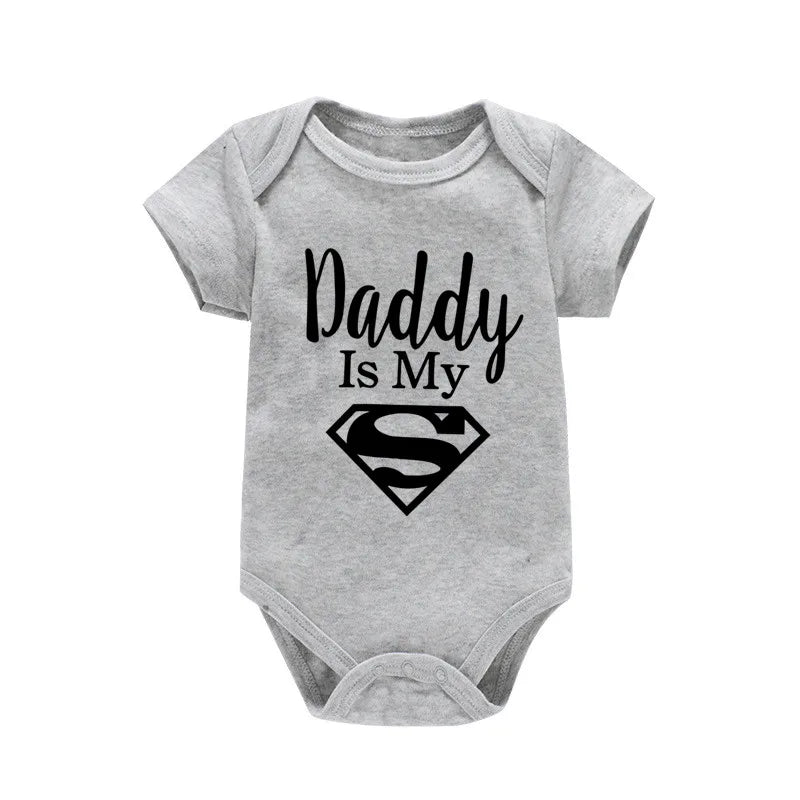 Body bébé "Daddy Is My Hero" imprimé doré - Barboteuse amusante pour nouveau-né fille et garçon
