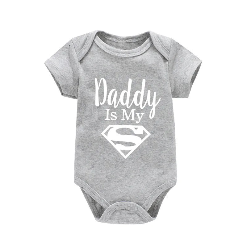 Body bébé "Daddy Is My Hero" imprimé doré - Barboteuse amusante pour nouveau-né fille et garçon