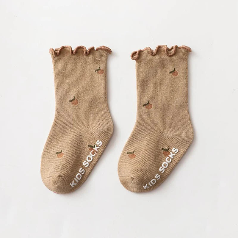 Chaussettes à Volants pour Bébé Fille - Coton Doux - Motif Fleurs - 0 à 5 ans