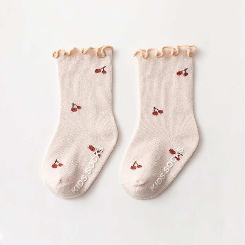 Chaussettes à Volants pour Bébé Fille - Coton Doux - Motif Fleurs - 0 à 5 ans
