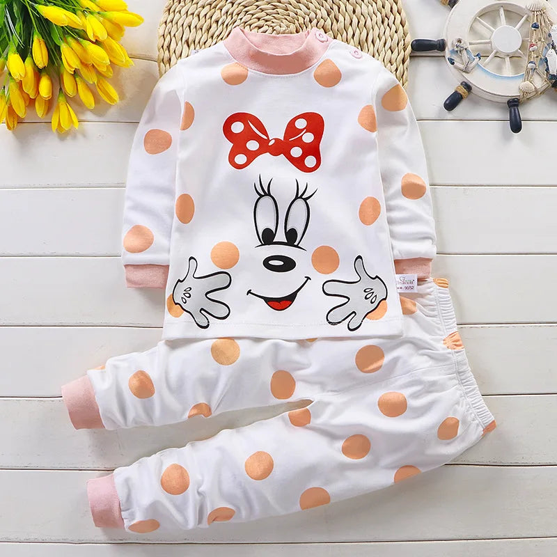 Ensemble Pyjama Enfant en Coton - Automne Hiver - Fille et Garçon - Sous-vêtements Chauds