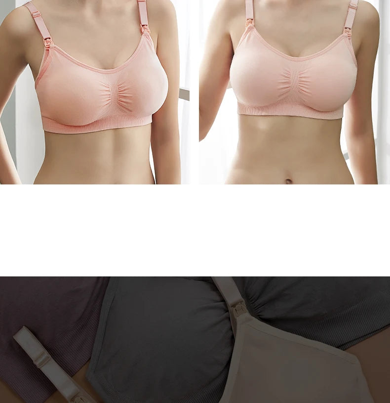Soutien-gorge d'allaitement respirant sans couture - Soutien-gorge de maternité grande taille avec maintien