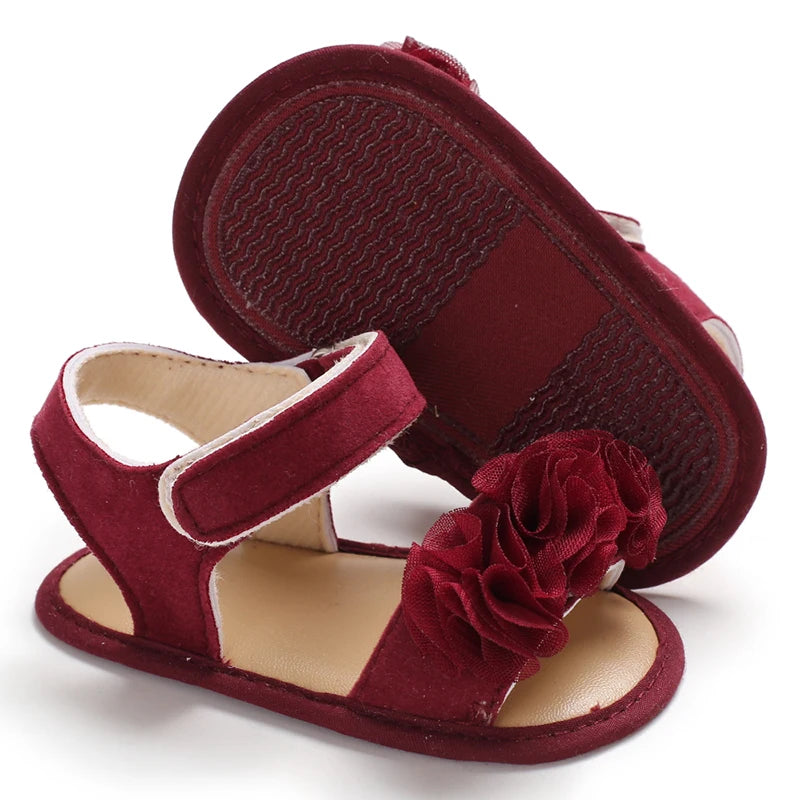 Sandales bébé fille semelles souples - Chaussures d'été plates pour nouveau-né et premiers pas - Plage et cérémonie