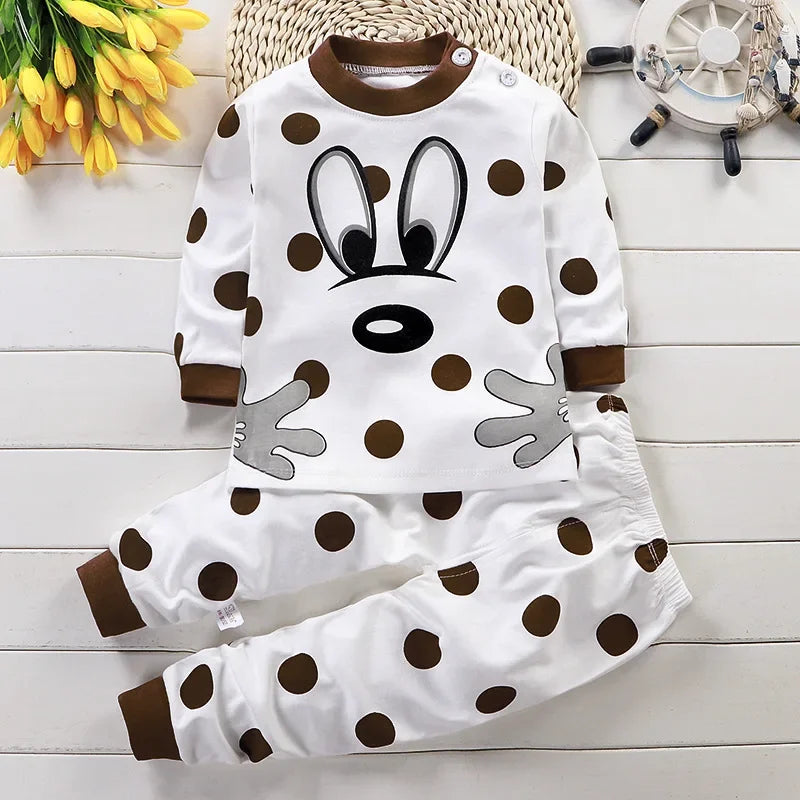 Ensemble Pyjama Enfant en Coton - Automne Hiver - Fille et Garçon - Sous-vêtements Chauds