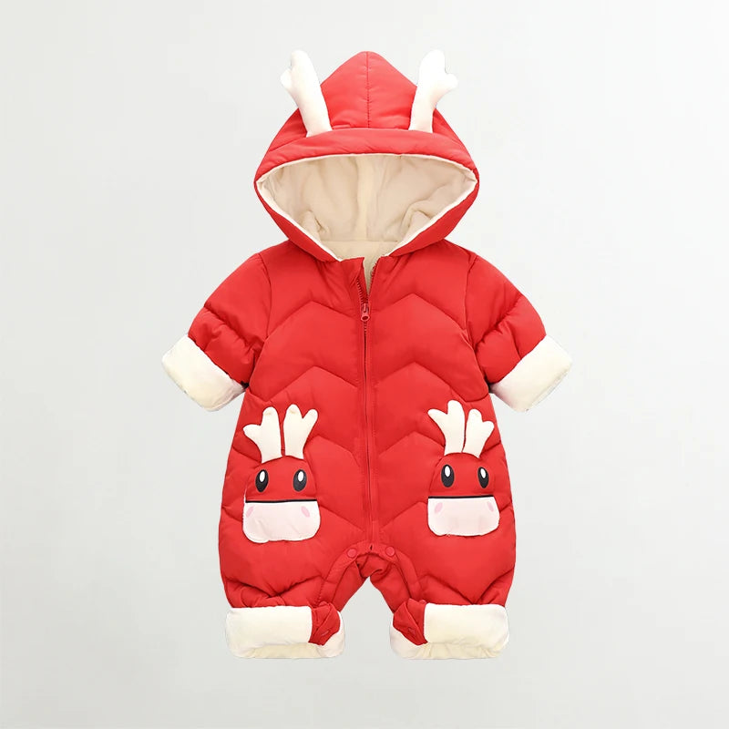 Combinaison d'Hiver pour Bébé - Velours Épais - Motif Cerf - 0 à 2 ans - OLEKID!