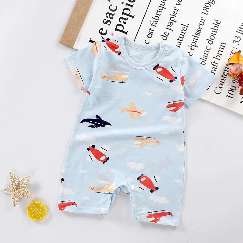 Combinaison d'été pour bébé fille et garçon de 0 à 12 mois - Déguisement bébé - Vêtements bébé en coton - Motif dessin animé