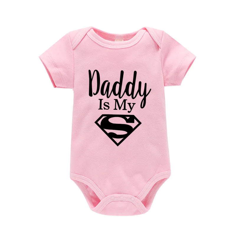 Body bébé "Daddy Is My Hero" imprimé doré - Barboteuse amusante pour nouveau-né fille et garçon