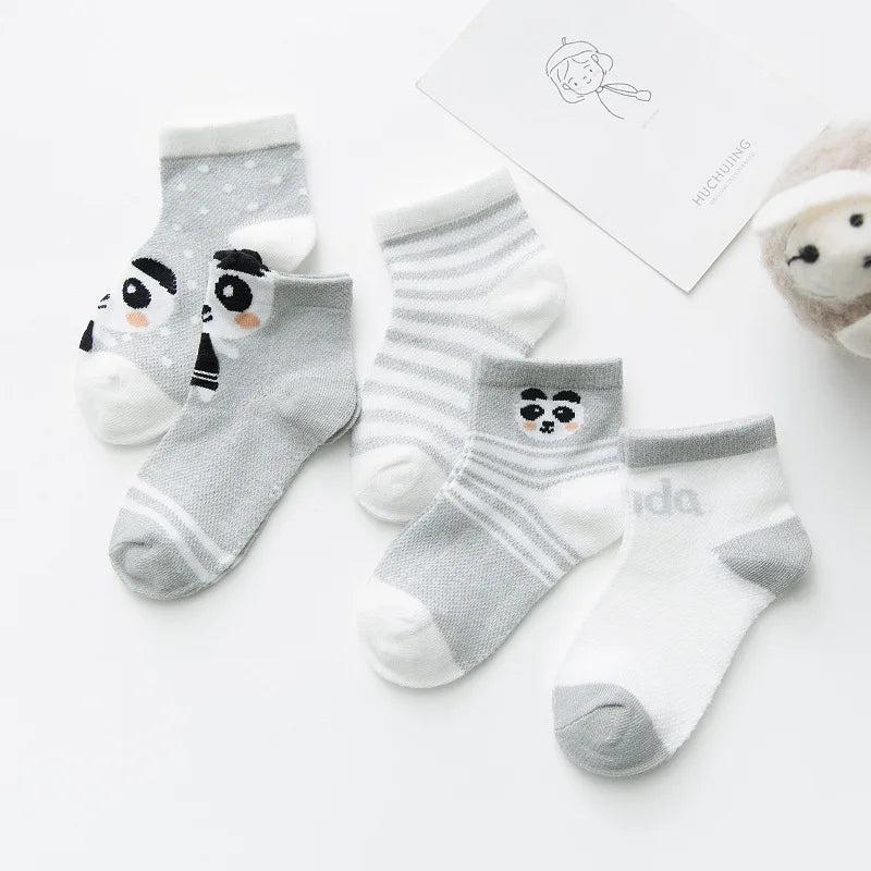 Lot de 5 Paires de Chaussettes Bébé en Coton - Maille Respirante - 0-2 ans