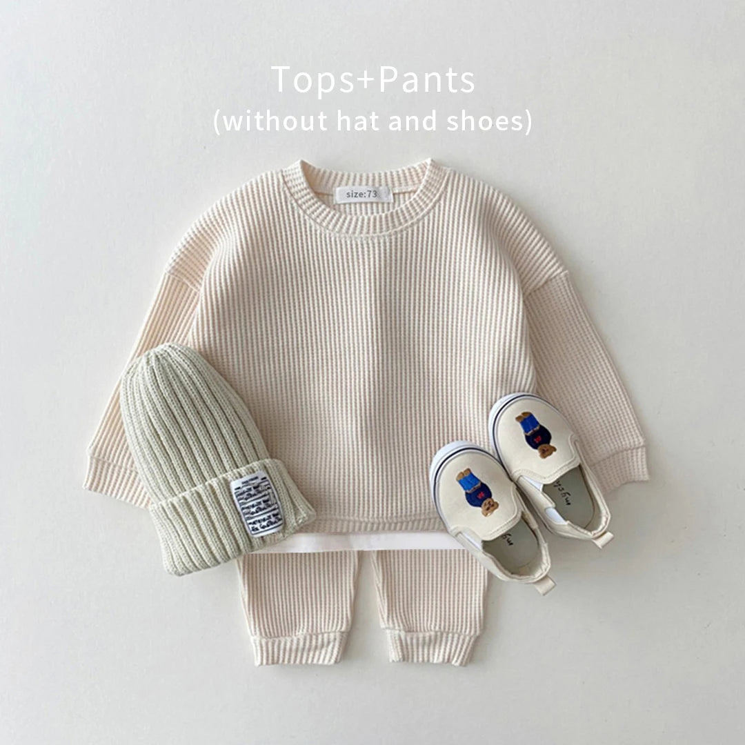 Ensemble Bébé Fille - Coton Tricoté - 2 Pièces - Haut + Pantalon - 1 à 3 ans
