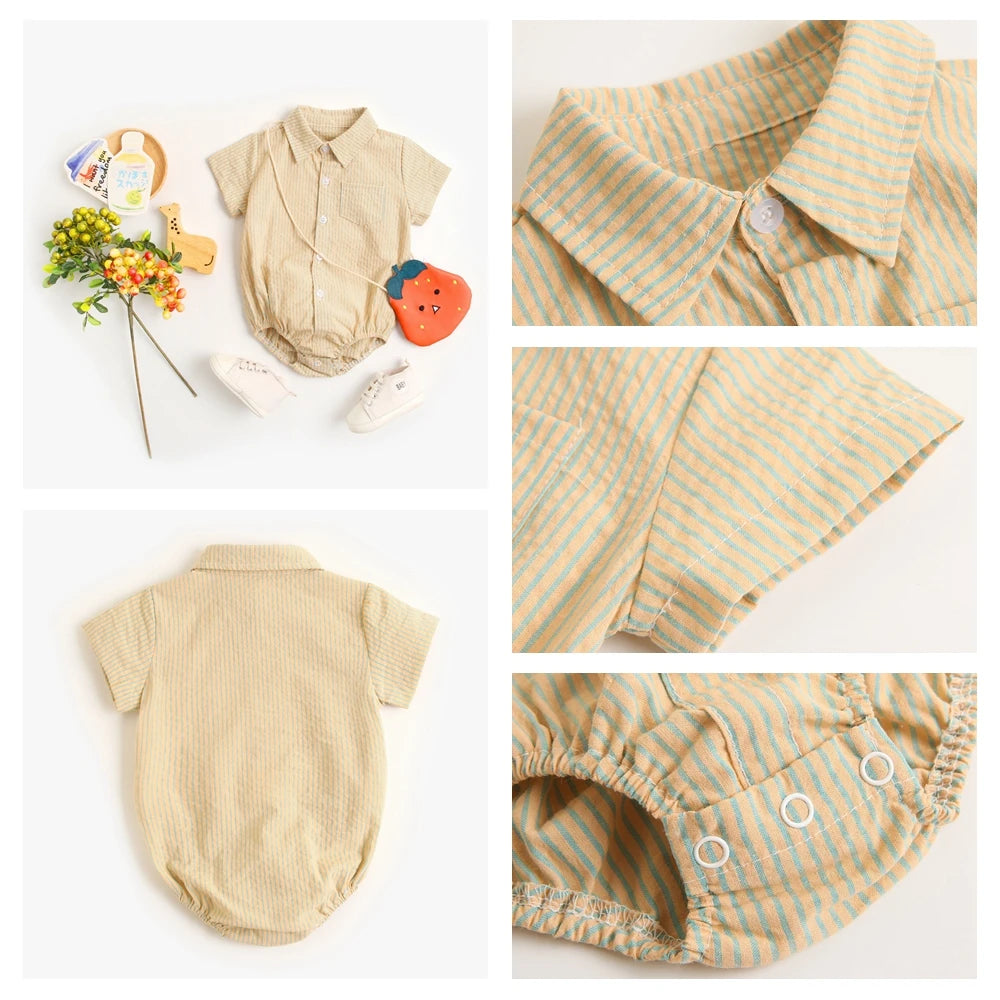 Body Manches Courtes pour Bébé Garçon - Coton Doux - Motif Carreaux - 0 à 12 mois