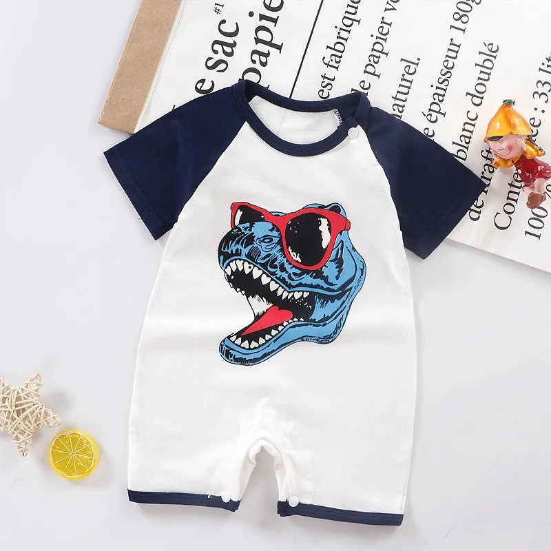 Combinaison d'été pour bébé fille et garçon de 0 à 12 mois - Déguisement bébé - Vêtements bébé en coton - Motif dessin animé