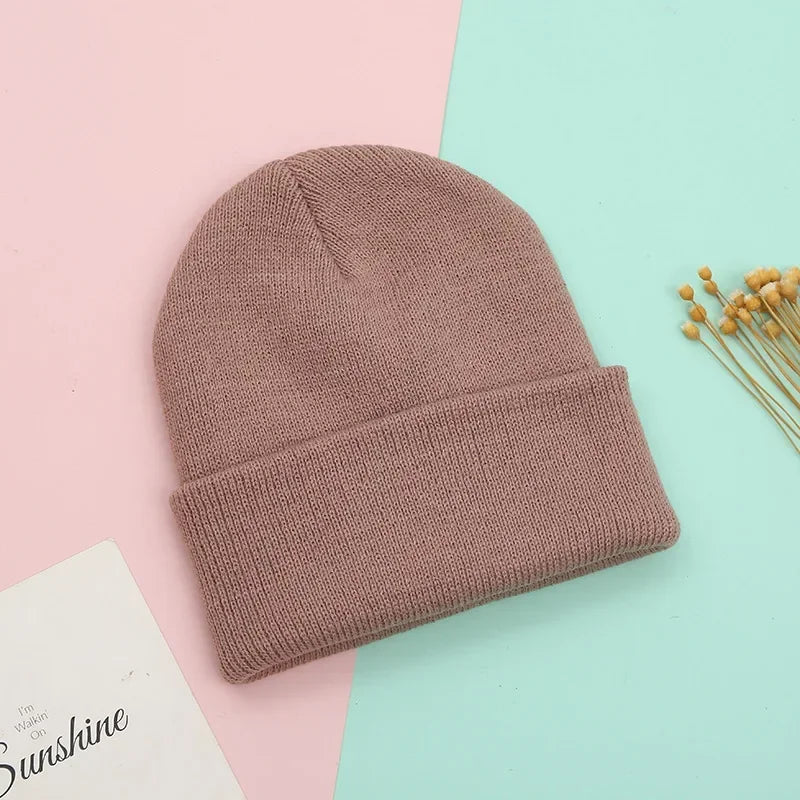 Bonnets Famille Assortis - Papa Maman Enfant Bébé - Coton Tricoté Doux - Couleurs Pastel