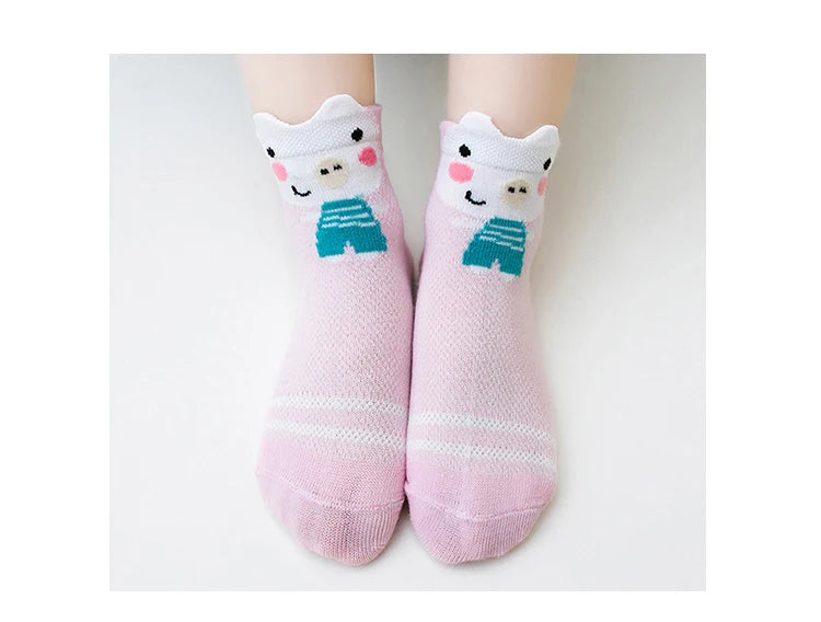 Lot de 5 Paires de Chaussettes Bébé en Coton - Maille Respirante - 0-2 ans