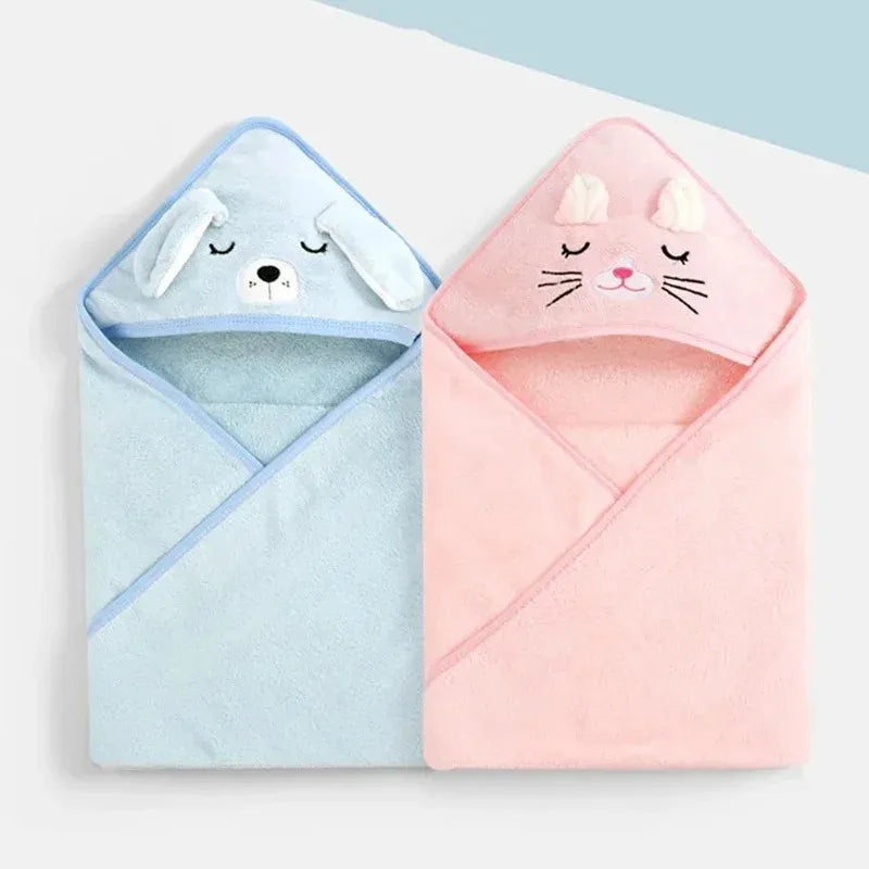 Serviette de Bain Bébé à Capuche - Motif Animal Cartoon - Peignoir Doux - 0-3 ans