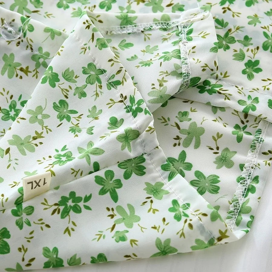 Ensemble fille 2 pièces imprimé fleurs - T-shirt manches courtes + Short - Tenue d'été décontractée