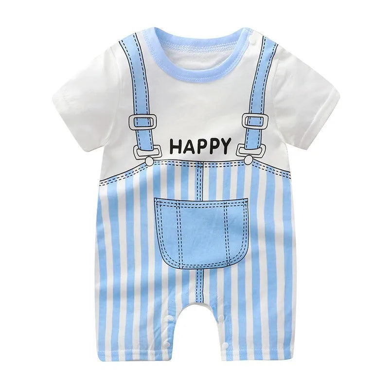 Combinaison d'été pour bébé fille et garçon de 0 à 12 mois - Déguisement bébé - Vêtements bébé en coton - Motif dessin animé