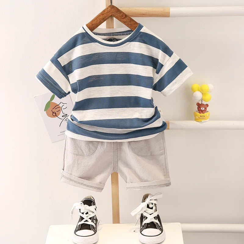 Ensemble Été Garçon - Coton - 2 Pièces - T-shirt + Short - 1 à 5 ans