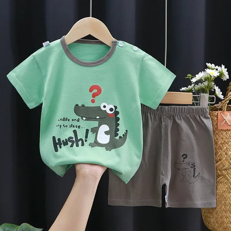 Ensemble Été Enfant 2 Pièces - T-shirt et Short en Coton - Fille et Garçon - 0-6 ans
