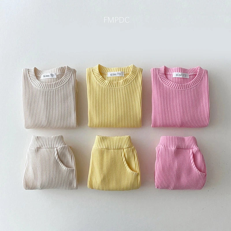 Ensemble Bébé Fille - Coton Tricoté - 2 Pièces - Haut + Pantalon - 1 à 3 ans