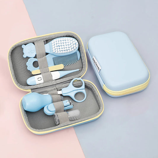 Kit de Soins pour Bébé AnGku - 8 Pièces - Trousse d'Hygiène Complète avec Boîte EVA