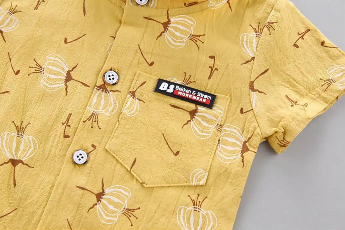 Ensemble 2 pièces bébé en coton - Chemise + Short pour filles et garçons - Vêtements d'été