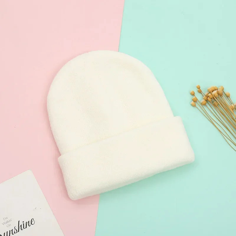 Bonnets Famille Assortis - Papa Maman Enfant Bébé - Coton Tricoté Doux - Couleurs Pastel