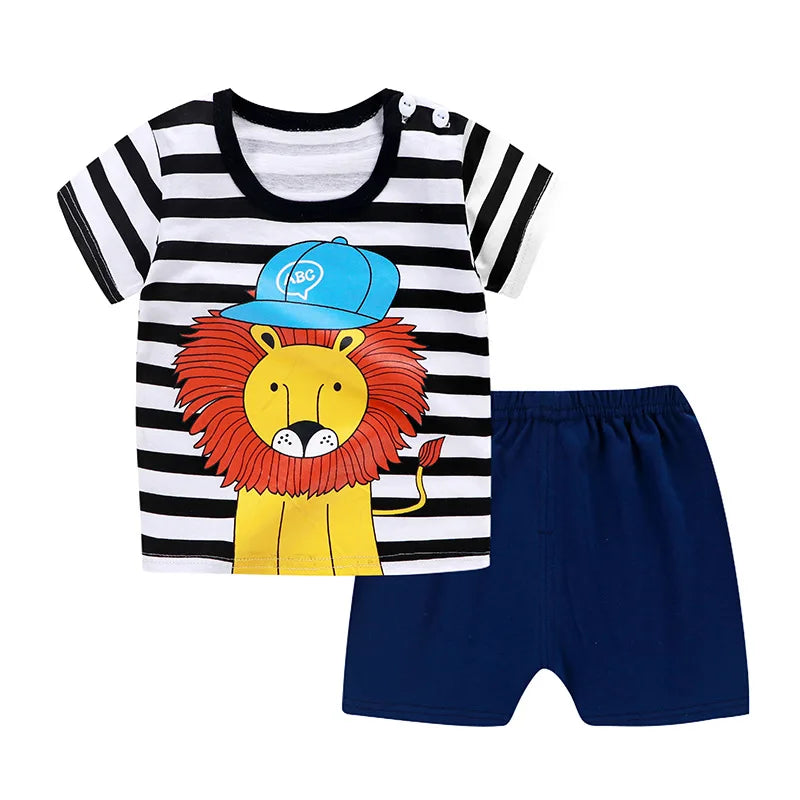Ensemble garçon 2 pièces Winnie l'Ourson - T-shirt manches courtes + Short - Vêtements d'été pour bébé